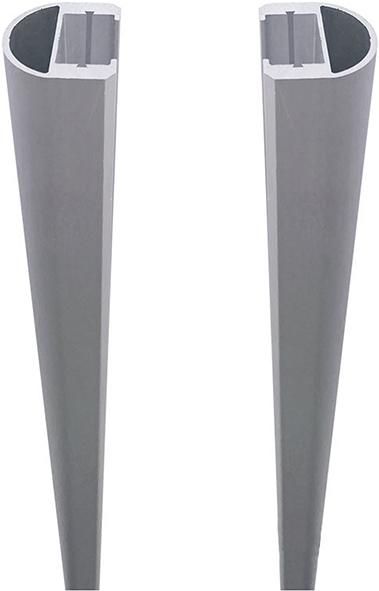 RUDE-Systemglas +DichtungUniversalleisten SILBER SET á 2 Leisten, 175 cm, für Steckzaunsysteme