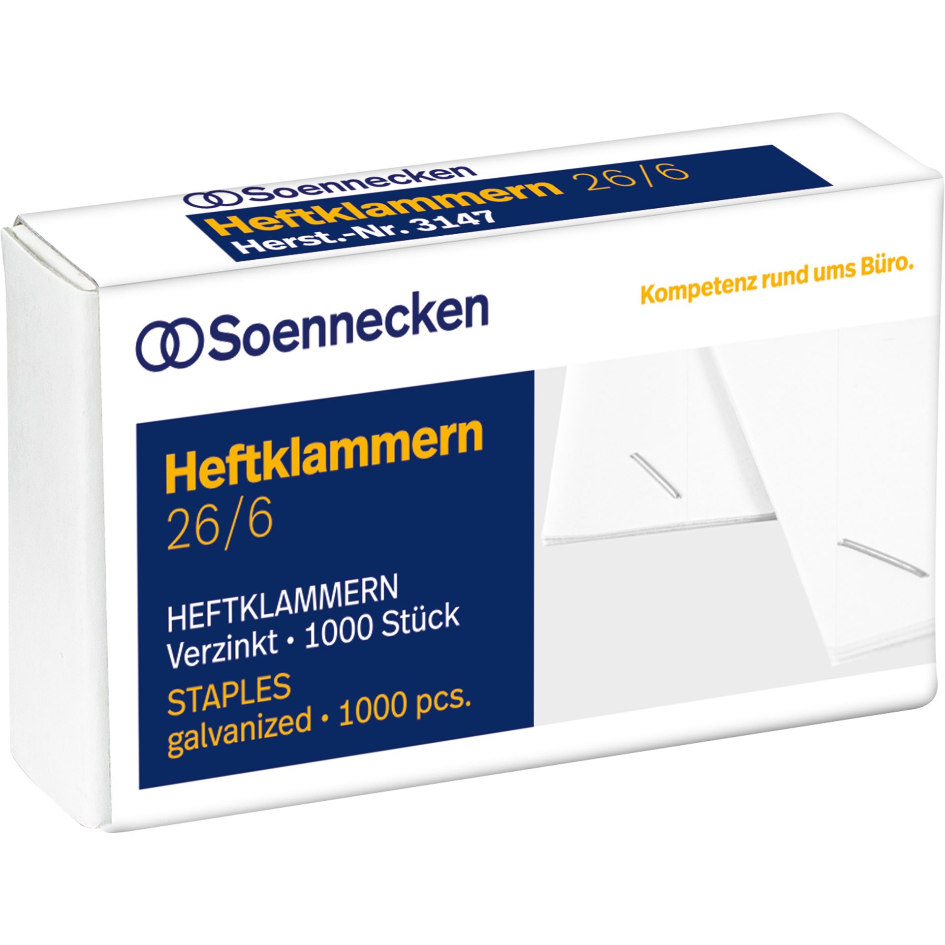 Heftklammern 26/6 verzinkt 1.000 St./Pack.