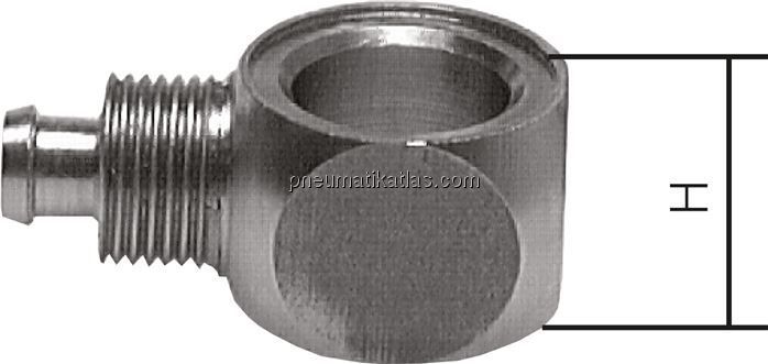 Verschraubung, L-Ringstück M 5-6x4mm, 1.4571 o. Mutter