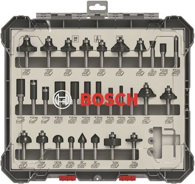 Bosch 30-teiliges Fräser-Set, für Handfräsen
