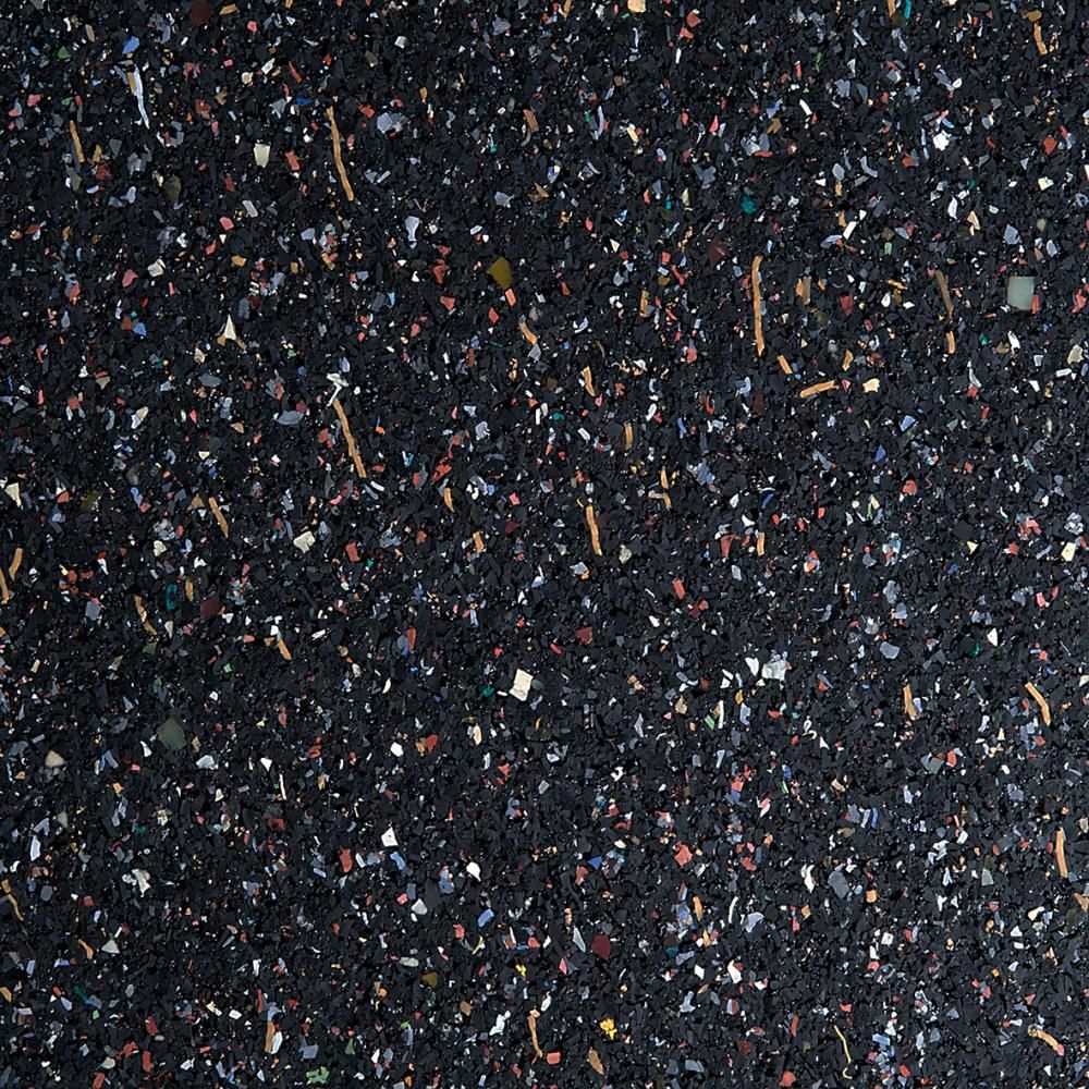 Recyclingmatte Gummi/PU, schwarz-bunt 3mm, 1500mm 5m
