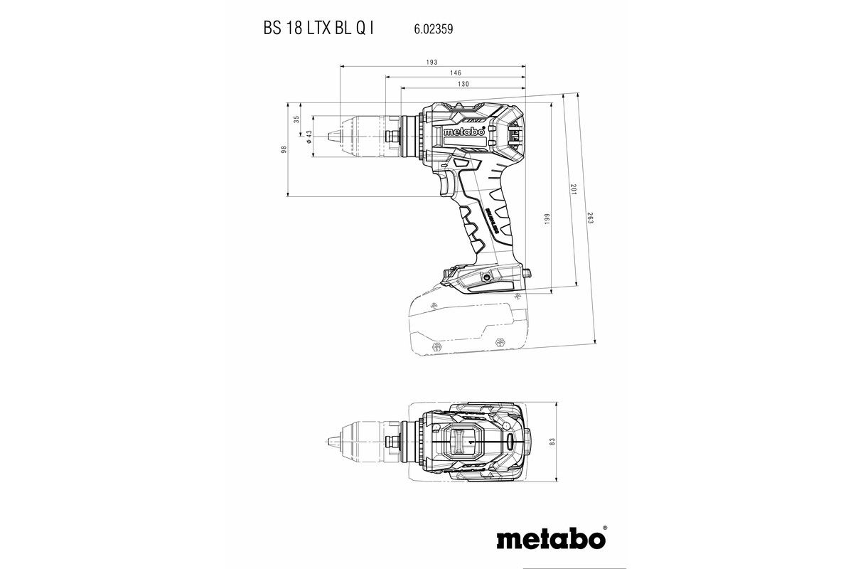 Akku-Bohrschrauber solo BS 18 LTX BL Q I Metabo ohne Akku ohne Ladegerät metaBOX