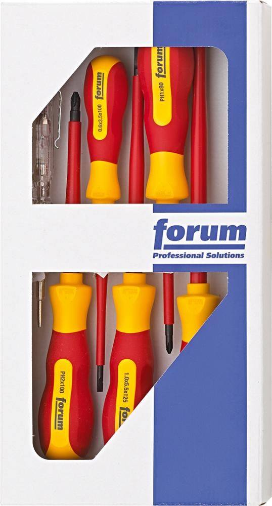 FORUM Schraubendreher-Satz VDE 6tlg. mit Prüfer