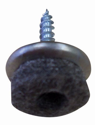 Filzgleiter Metallplatte + Schraube grau 20 mm