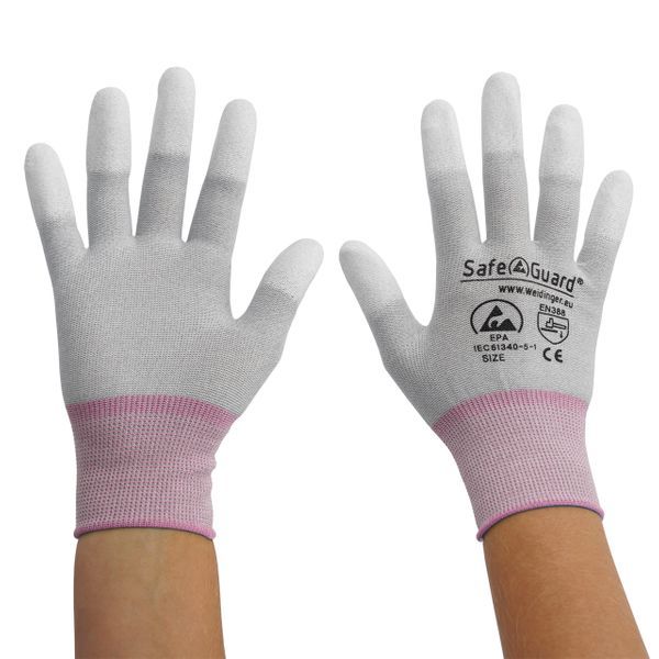 DS SAFETY SAFEGUARD ESD Fingerkuppen beschichtet, grau, Gr. XS