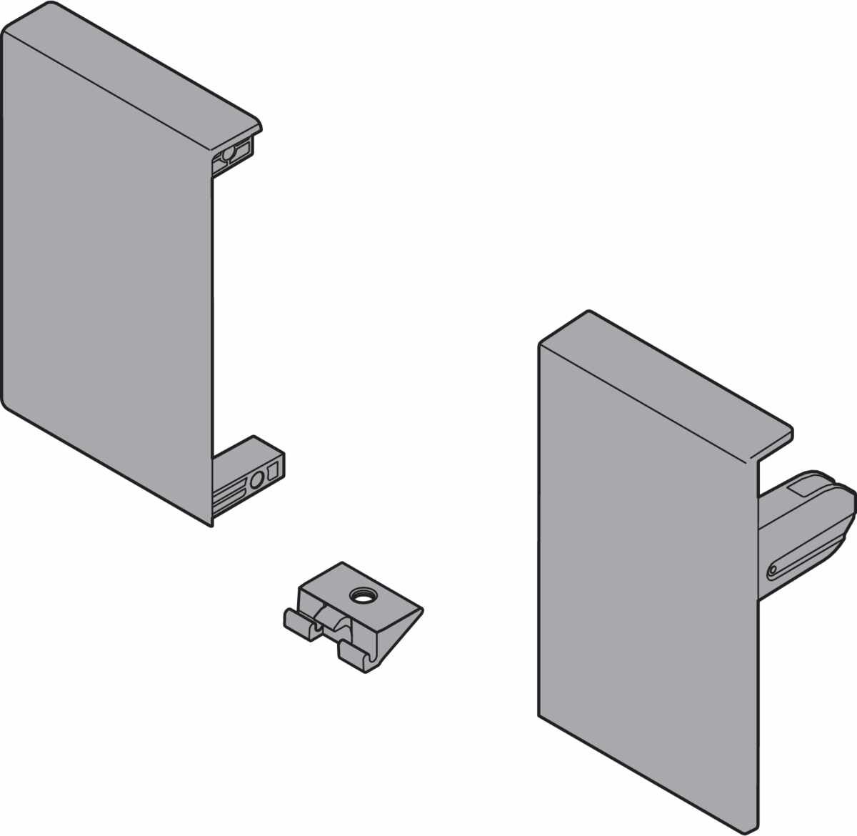 TANDEMBOX Fronthalter, Höhe M, für Innenschubkasten, links/rechts, für TANDEMBOX antaro, seidenweiß