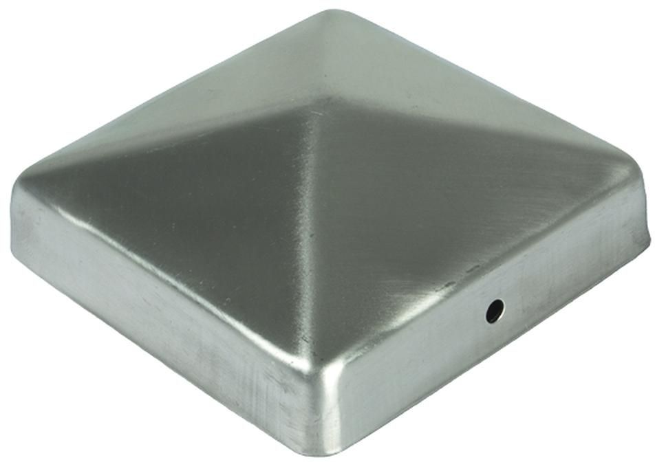 Pfostenabdeckung Pyramide Edelstahl aus Metall 7 x 7 cm
