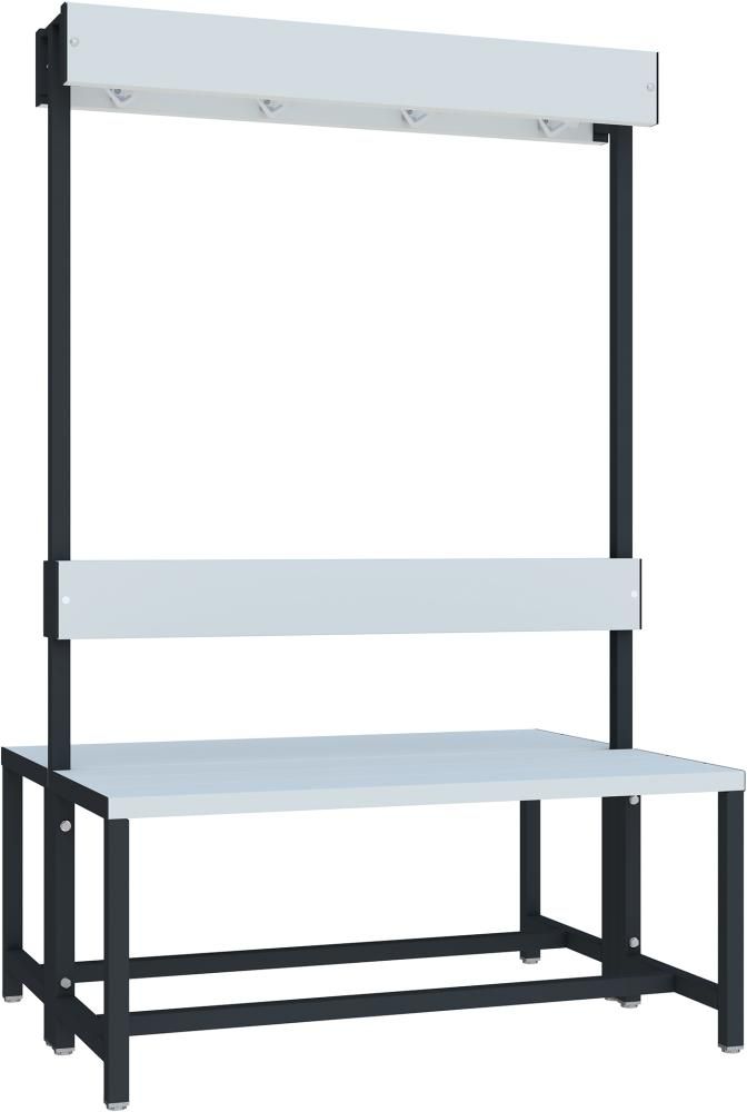 Garderobensitzbank PVC zweiseitig RAL 7016 B1000xT400xH420/1600mm