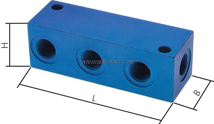 Verteilerleiste 4 x M 5, Aluminium
