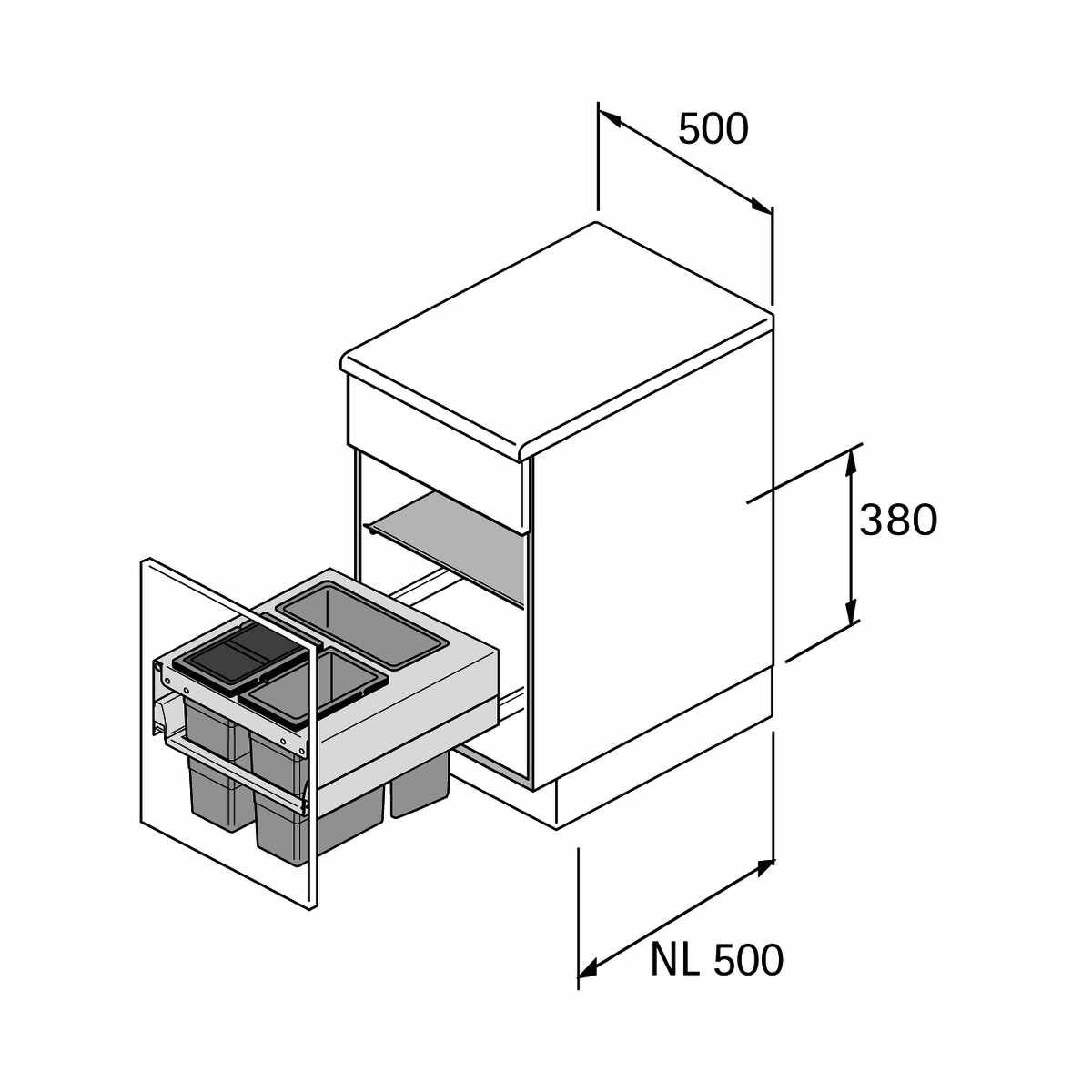 ABFALLSYSTEM FRAME F. AT NL 500/500