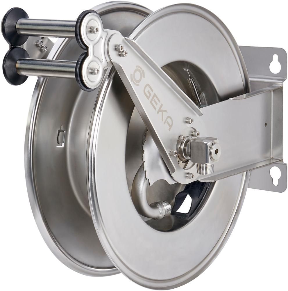 GEKA plus automatischer Schlauchaufroller EA15, Edelstahl, für 25m 1/2" / 15m 3/4"