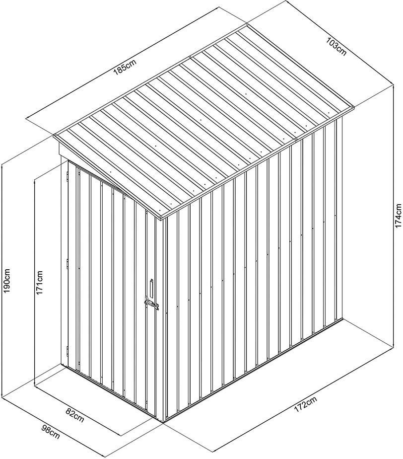 Anlehn-Gerätehausmit Schrägdach172 x 103 x 190 cm eschaffungsartikel
