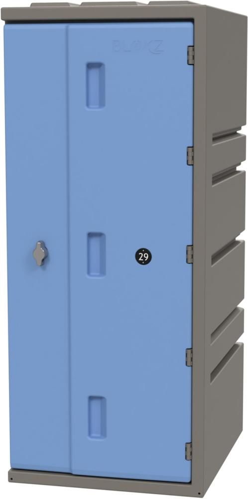 Kunststoff-Schließfach B385xT470xH910 mm Tür blau