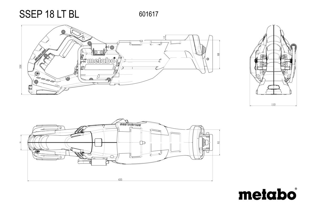 Akku-Säbelsäge solo SSEP 18 LT BL Metabo ohne Akku ohne Ladegerät metaBOX