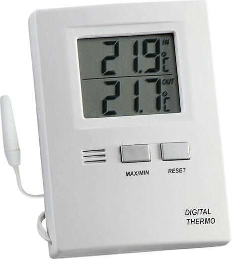 Thermometer Max-Min. Elektr., Kunststoff, weiß
