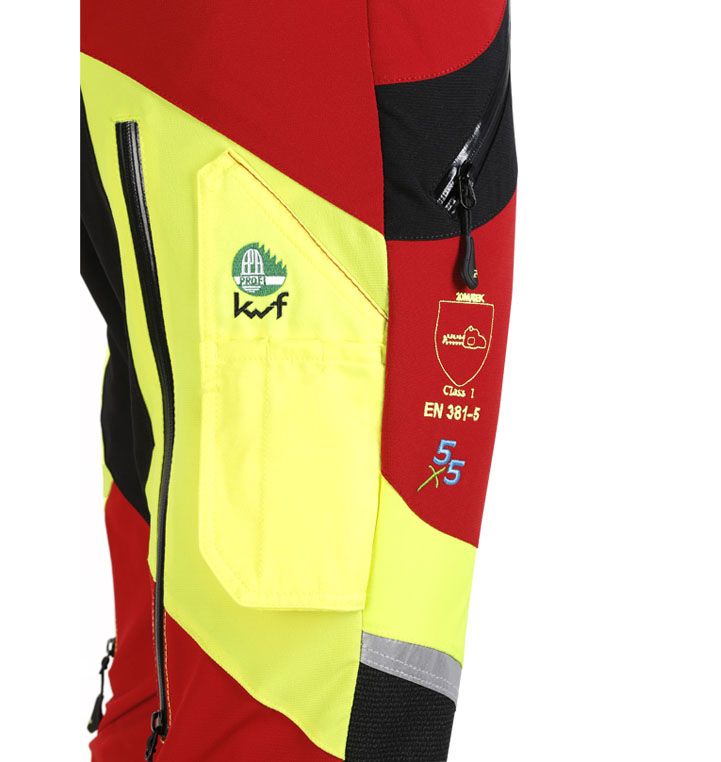 PSS X-treme Schnittschutzhose Air rot/gelb - Gr. 106