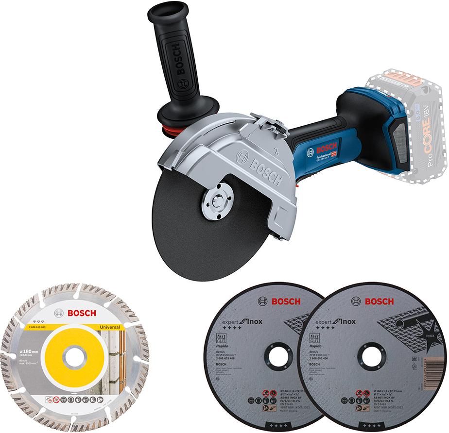 Akku-Winkelschleifer soloGWS 18V-180 P Bosch ohne Akku ohne Ladegerät L-Boxx