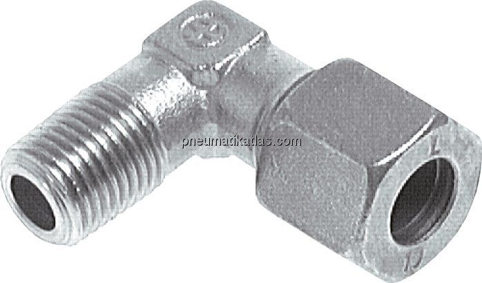 Winkel-Schneidringverschraub. M 8x1 (konisch)-4 LL (M8x1), Stahl verzinkt