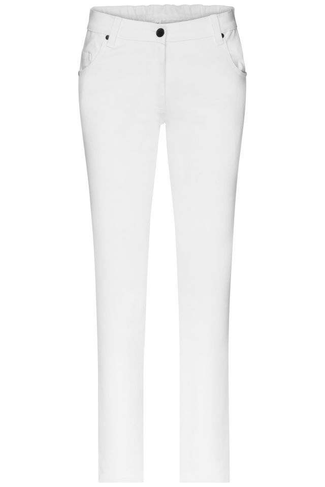Ladies' 5-Pocket-Stretch-Pants Hose im klassischen 5-Pocket Stil weiß, Gr. 34