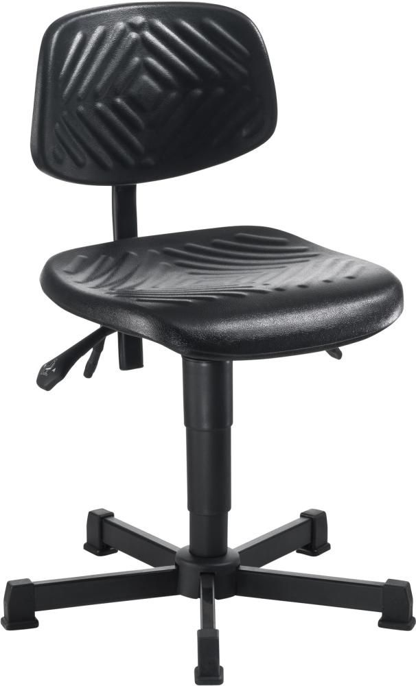 Arbeitsstuhl PU-Schaum schwarz Sitzhöhe 440-580 mm mit Gleiter