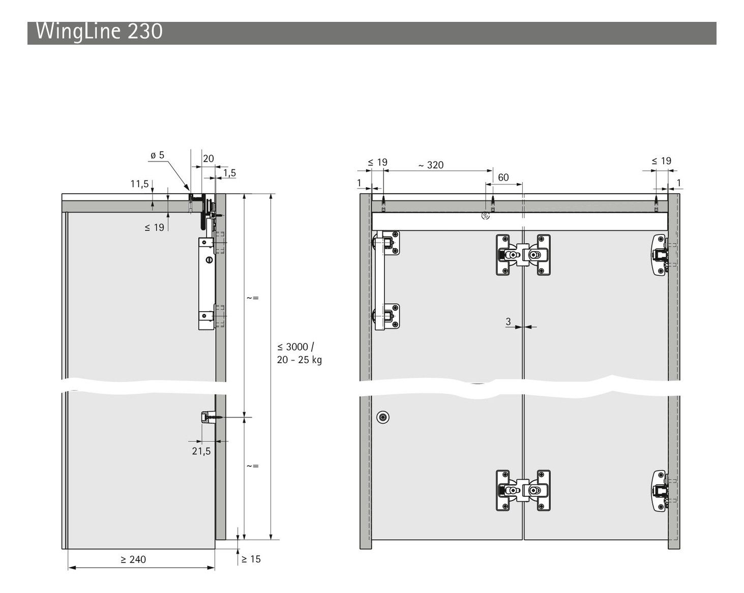 HETTICH Laufprofil WingLine 230