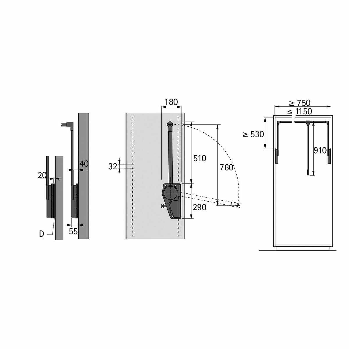 Distanzstück Duo Lift 18/ 20mm Aluf.
