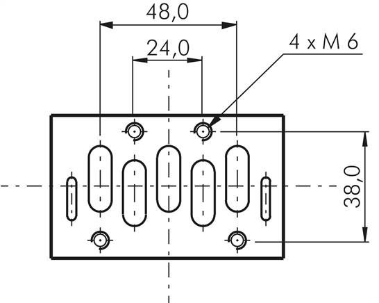 Anschlussplatte ISO 5599-1 Größe 2, G 1/2"