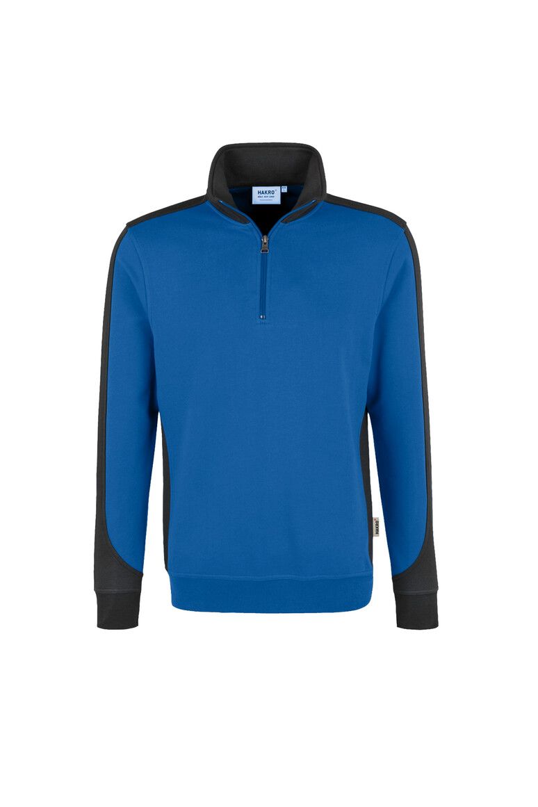 HAKRO Zip-Sweatshirt Contrast MIKRALINAR® royalblau/anthrazit, XS