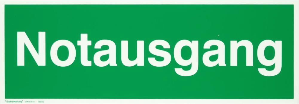 Fluchtwegschild Folie B300xH105 mm Notausgang langnachleuchtend