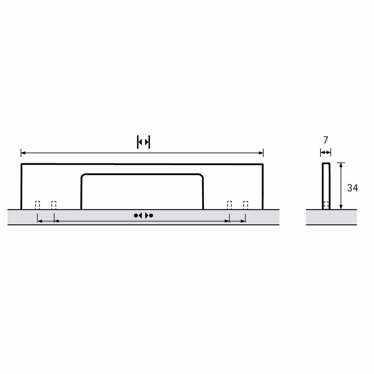 Griff Velitra, Bohrabstand 128 / 192 mm, L 204 mm,