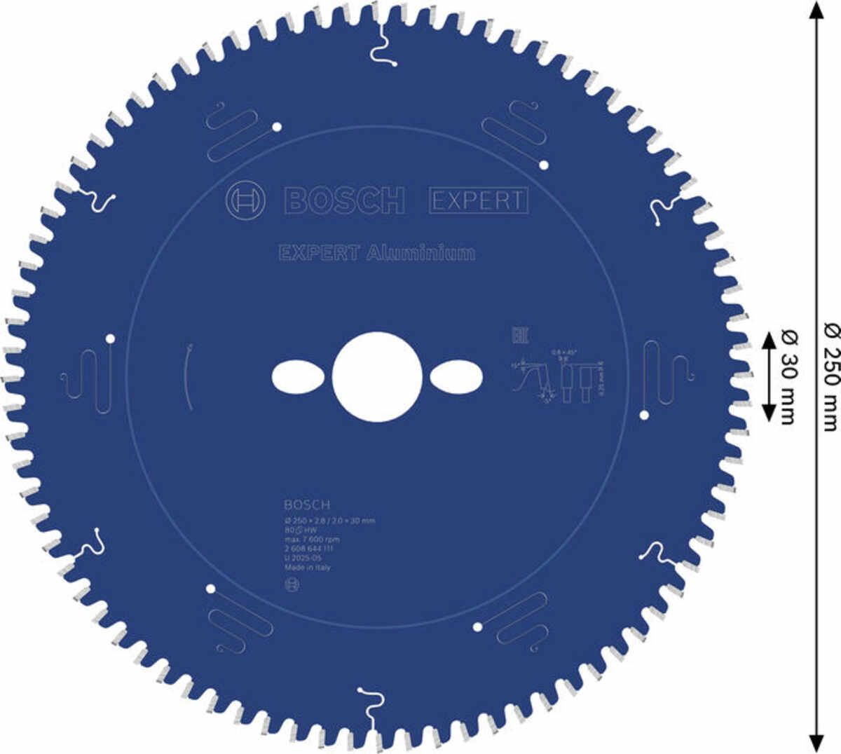 EXPERT Aluminium Kreissägeblatt, 250x2,8/2x30 mm, Z80