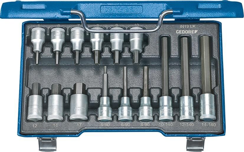 Schraubendrehereinsatz- Satz 1/2" Innensechskant 5-17mm 15-teilig Gedore