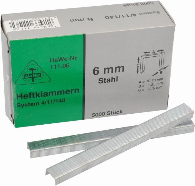 Heftklammern, System: 140/11 + Pf