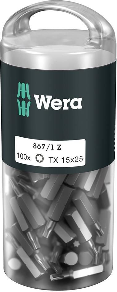 Bit-Großpack T10x25mm zähhart a 100 Stück Wera