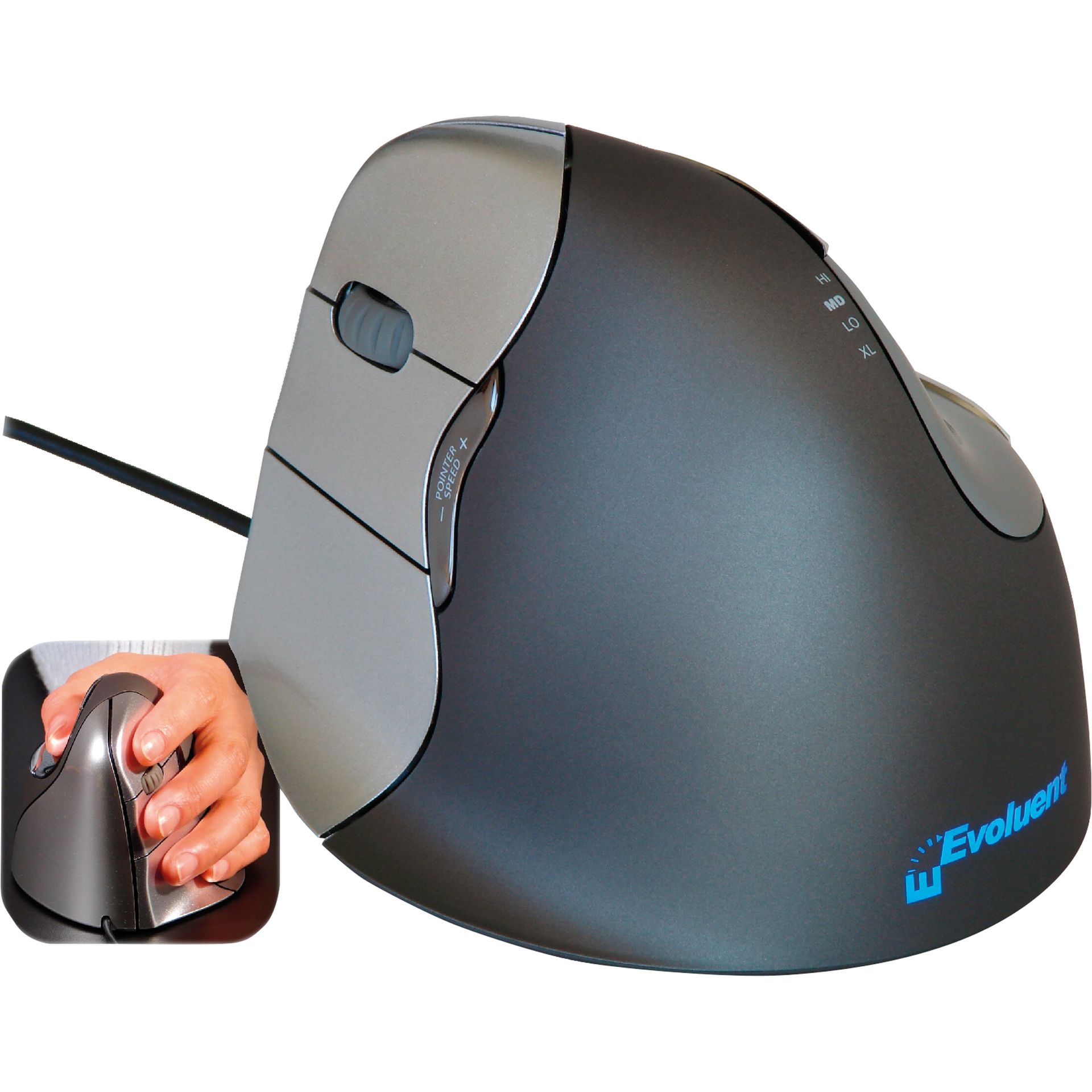 Maus Evoluent 4 Linkshänder grau/silber