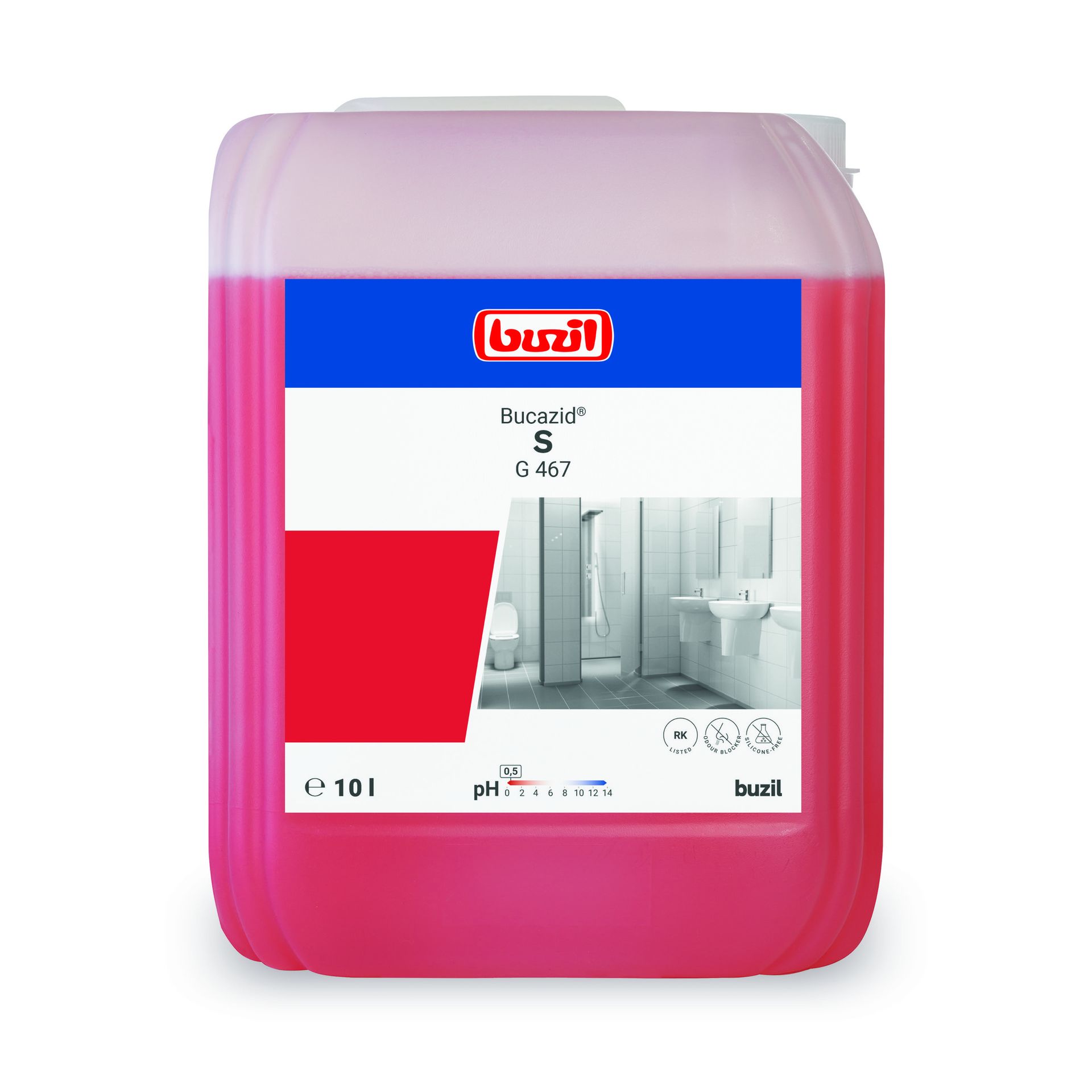Bucazid® S,Saurer Sanitärunterhaltsreiniger auf Amidosulfonsäurebasis mit Geruchsblocker