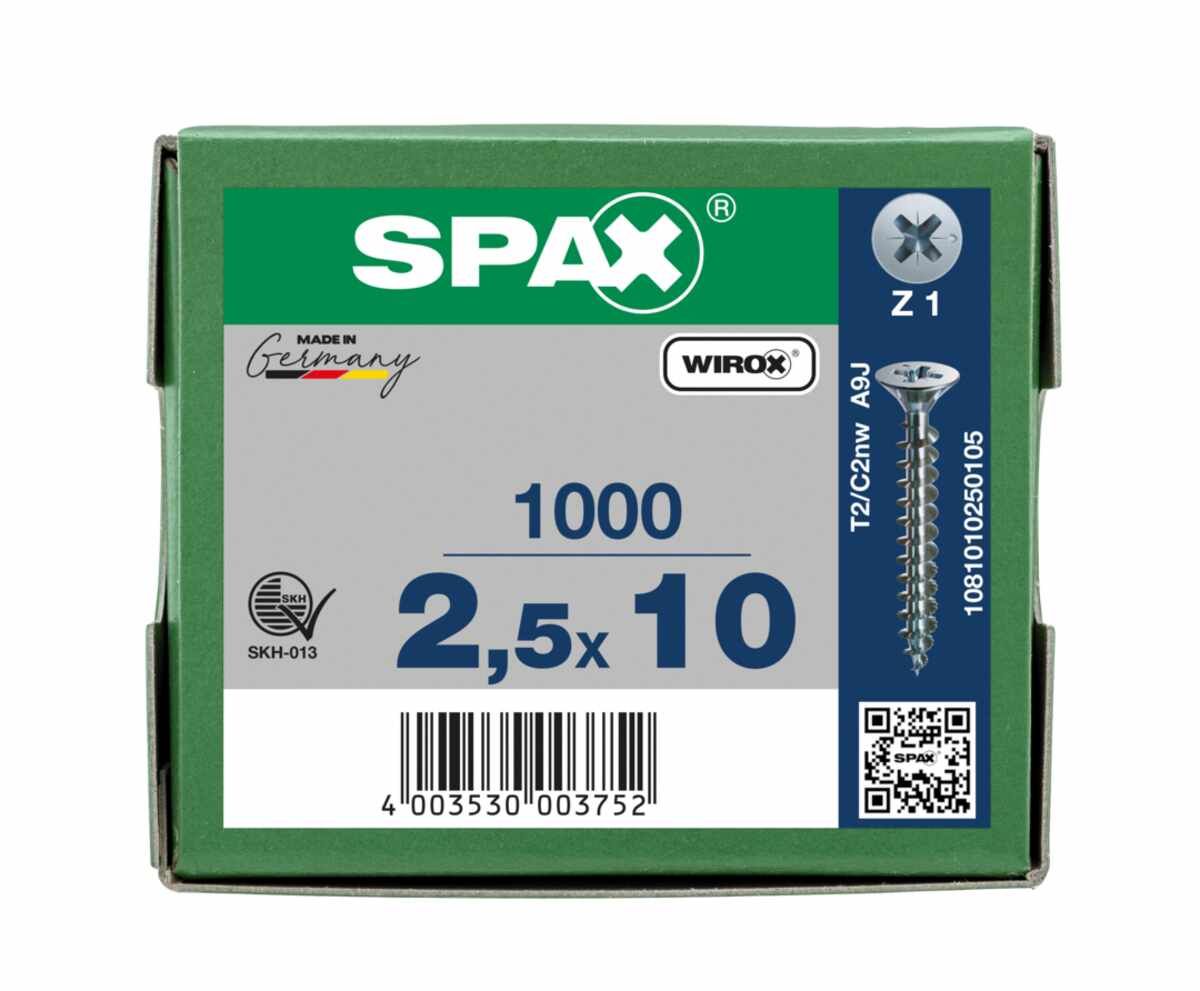 Spax Schrauben Fl/Verz 2,5X10 Ve 1000