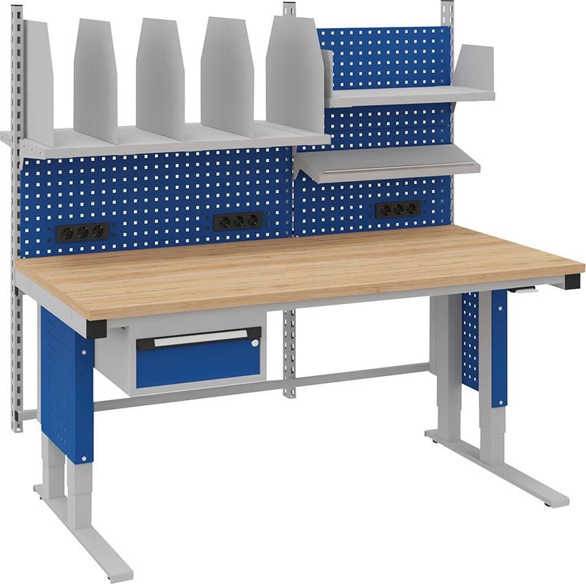 Systemtisch Multi4motion B1685xT900/965xH730-1330 Packarbeitsplatz 1 Tischplatte Multiplex