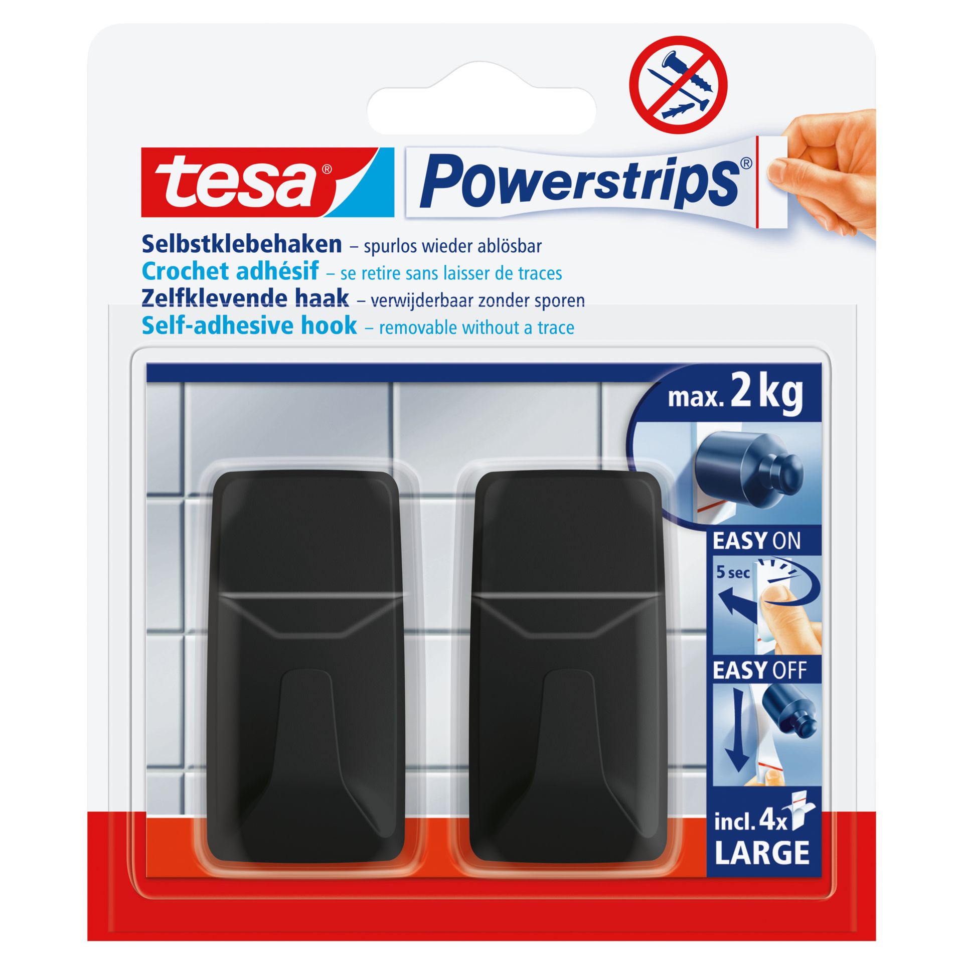 Haken Powerstrips Large sw 2St