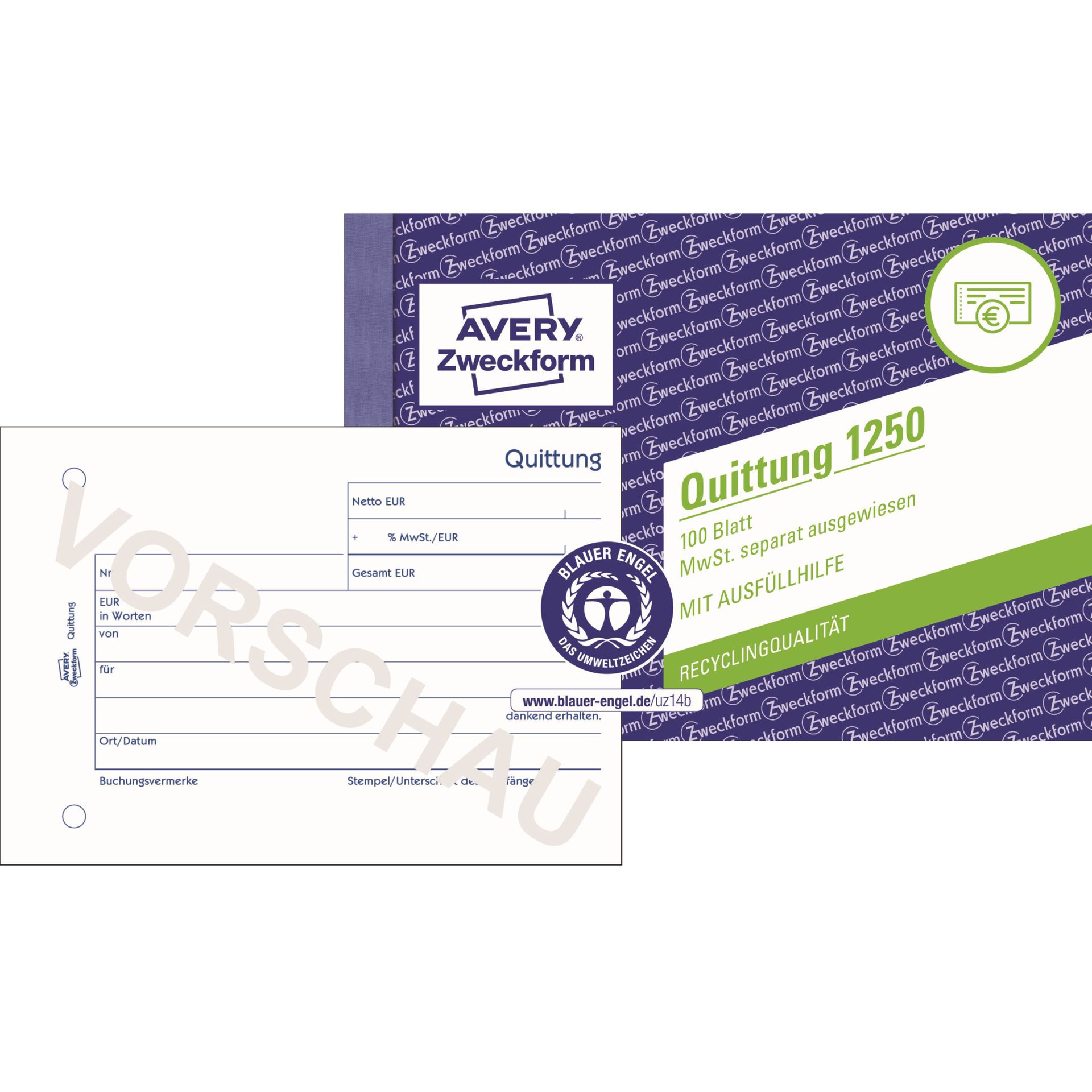 Quittung DIN A6 quer 100Blatt