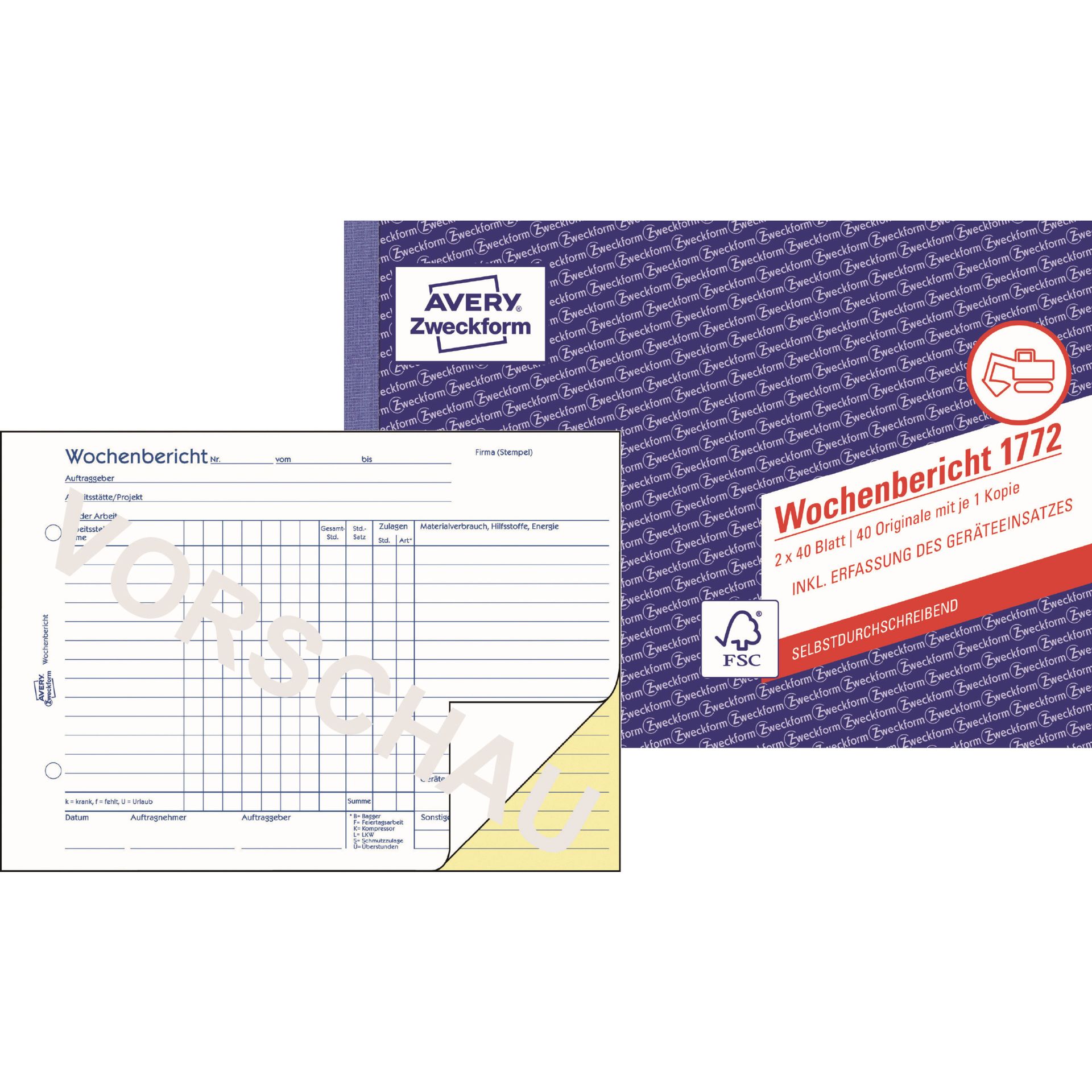 Wochenbericht DIN A5 quer 80Blatt