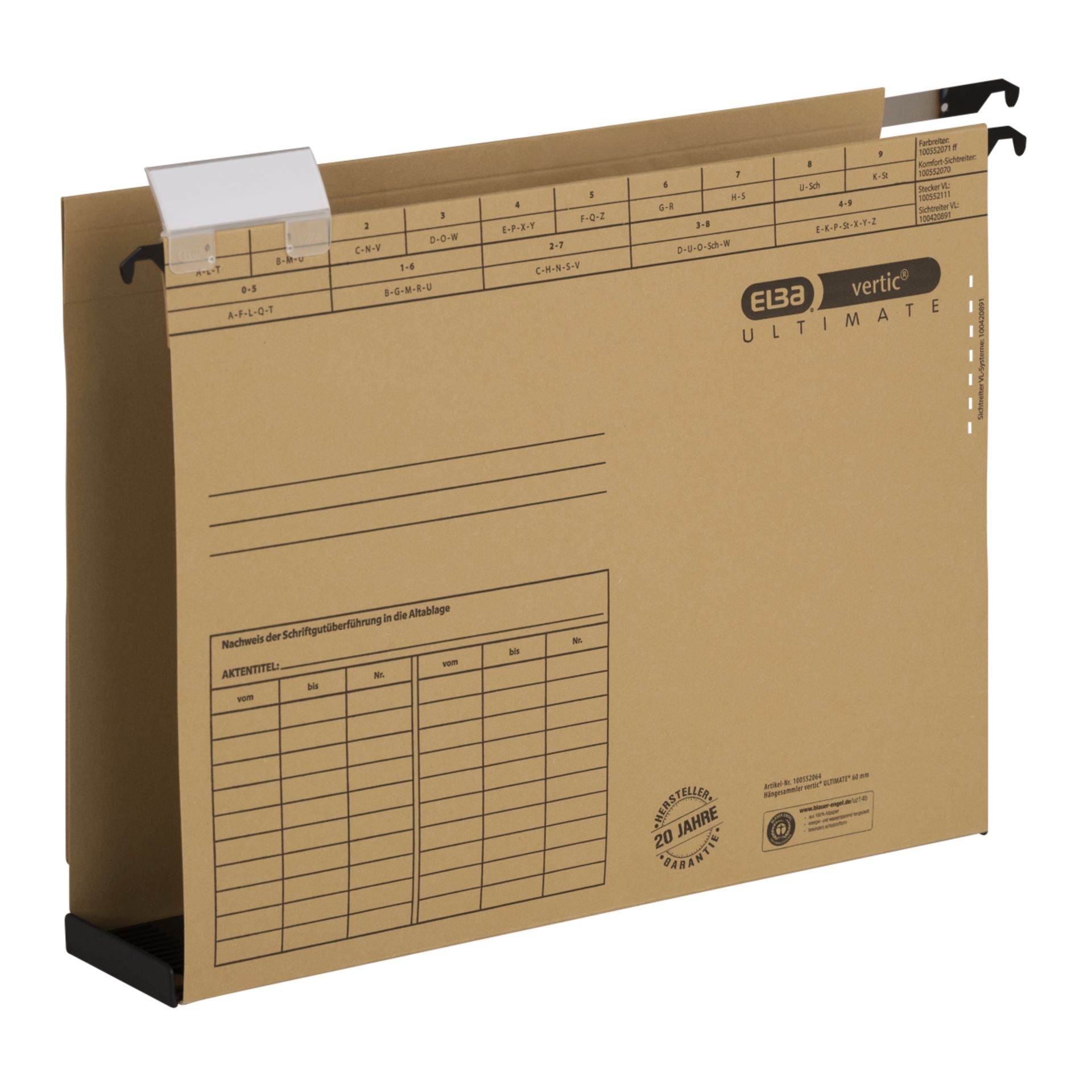 Hängesammler vertic Ultimate DIN A4 60mm Karton braun