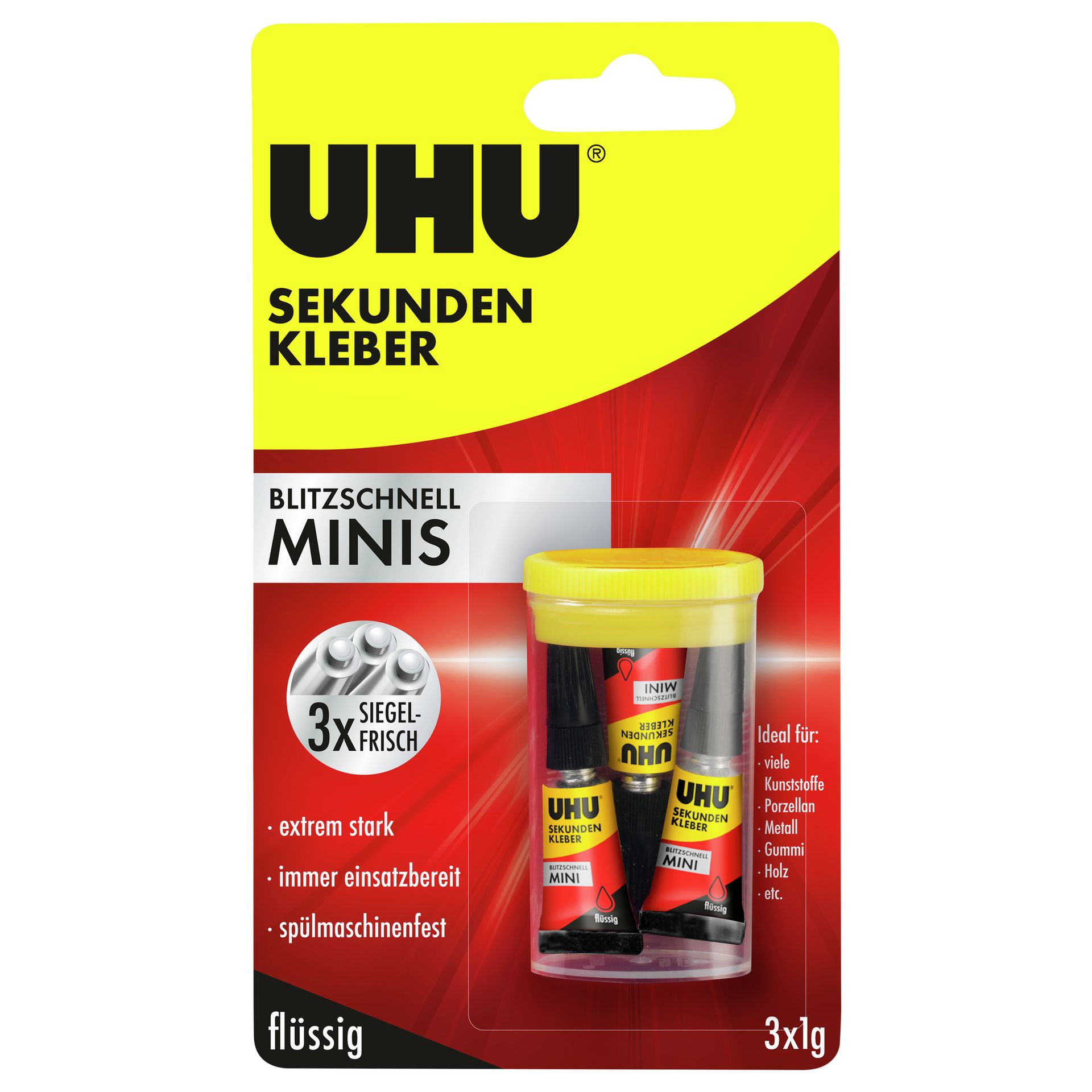 Sekundenkleber blitzschnell MINIS 1g 3 St./Pack.