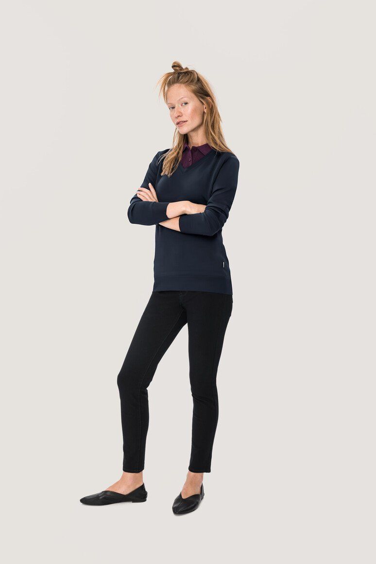 HAKRO Damen V-Pullover Merino-Wolle