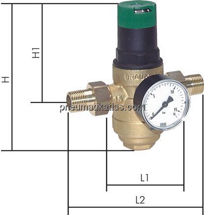 Druckminderer für Trinkwasser R 1/2", 1,5 - 6 bar, DVGW