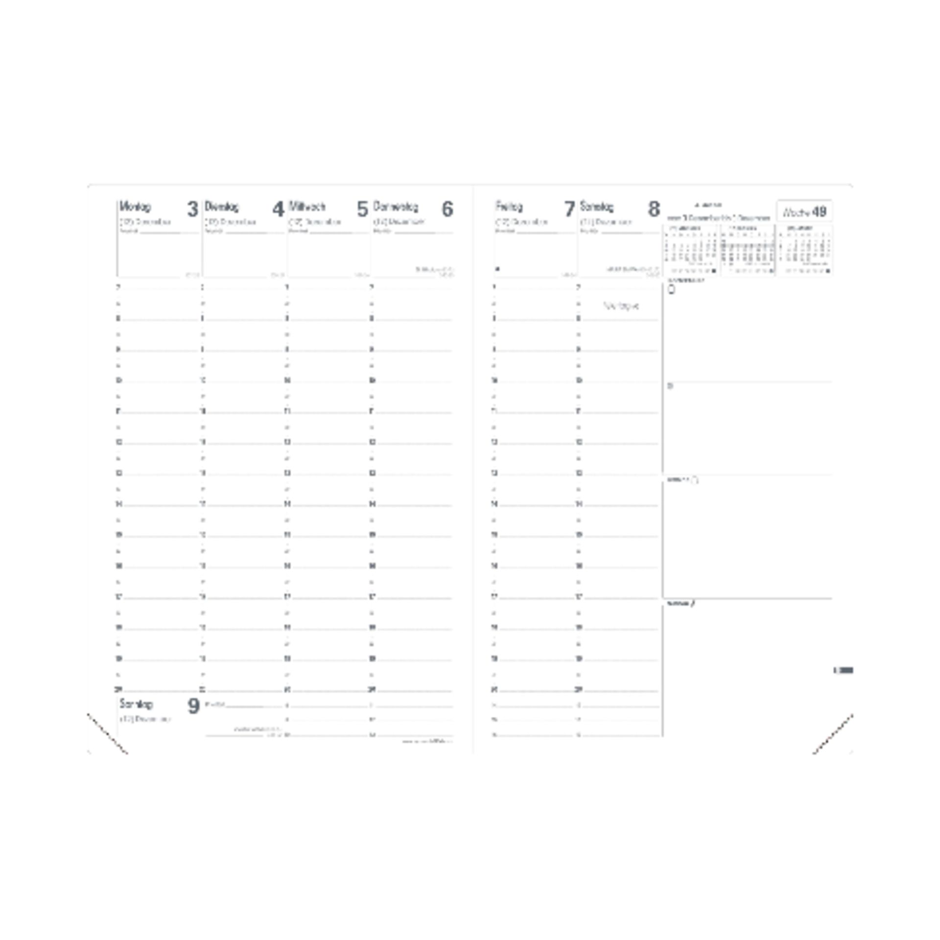 Buchkalender Executif   16x16cm 1W/2S sw
