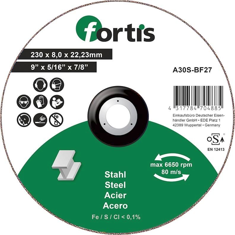 Schruppscheibe Stahl 230 x 8,0 mm FORTIS