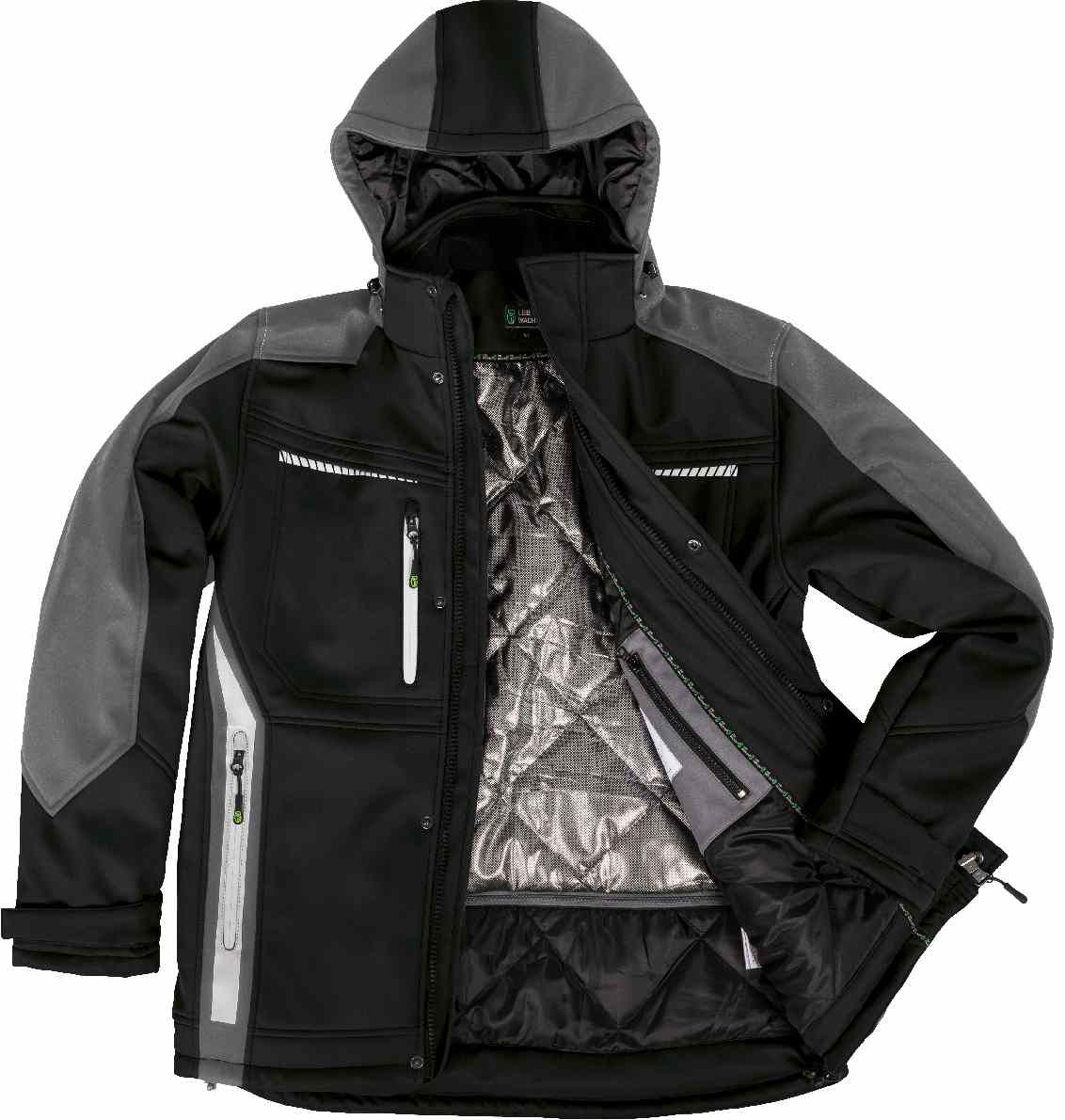 FLEXI25, Winter-Softshelljacke schwarz-grau, XL
