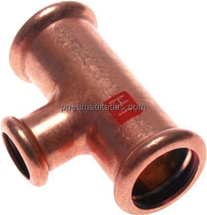 Pressfitting, T-Stück, 18x15mm innen, Kupfer / Kupferlegierung