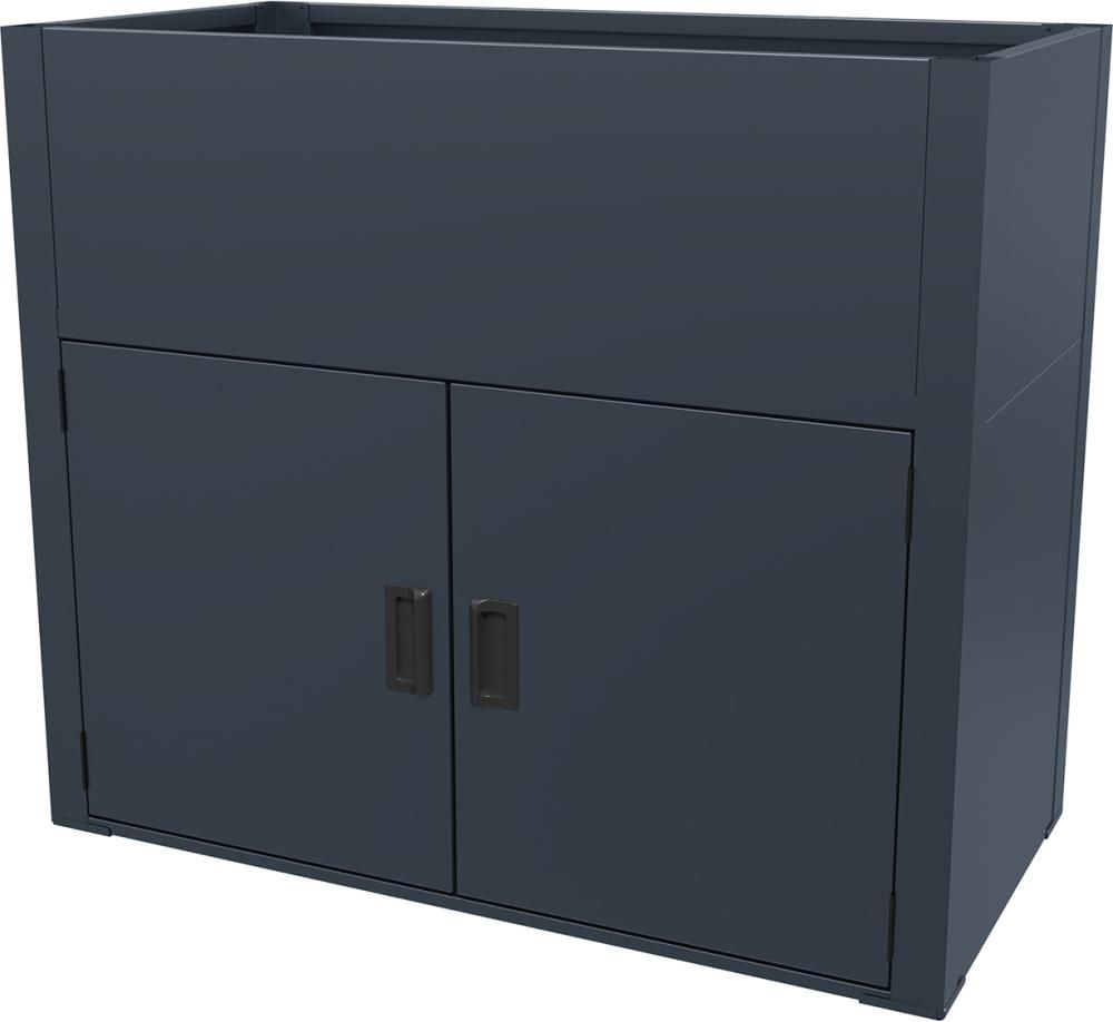 2 in 1 - Hochbeet 120 x 70 x 86 cm mit Schrank Stahl